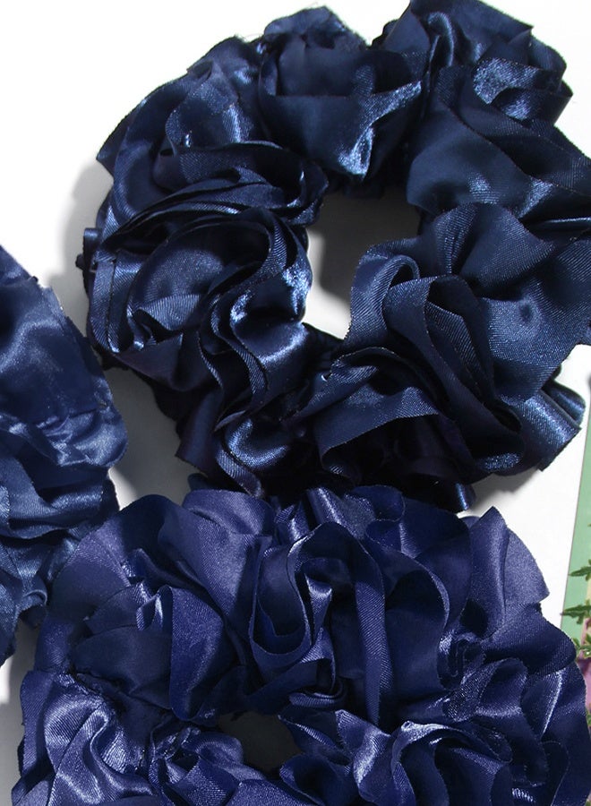 Elasticated pleated hairband with floral pom-pom - Image 2